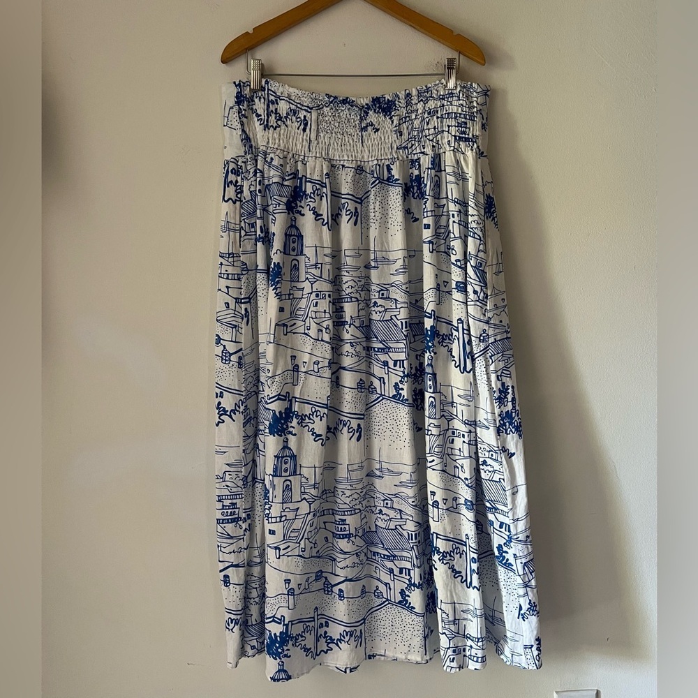 Calypso St. Barth Coastal Sails Linen Blend Maxi Skirt Sz XL - Picture 4 of 11